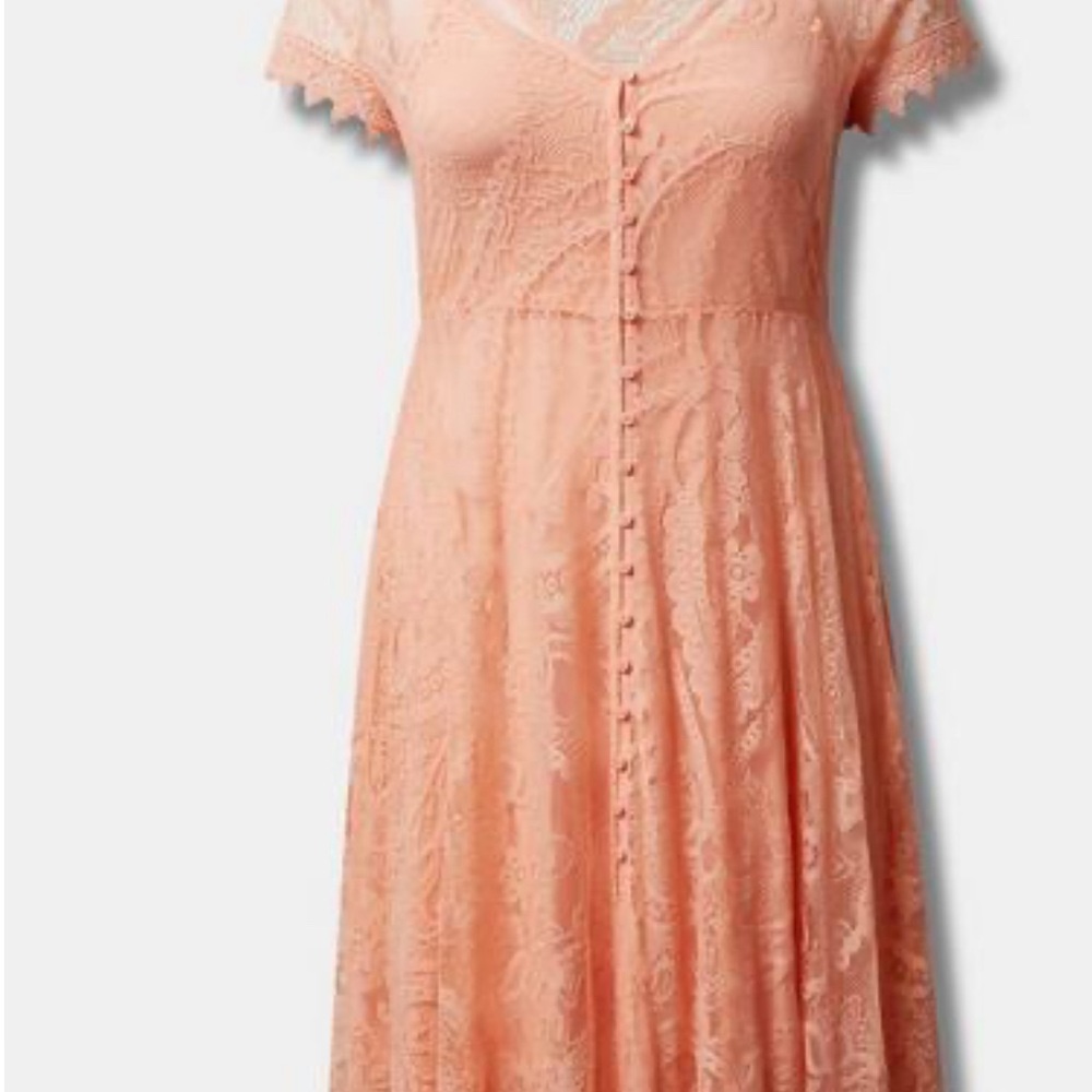 Mini Lace Button-Front Shirt Dress (1)